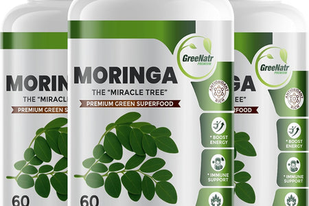 Pure Moringa Oleifera Leaf Extract Capsules, 1000 Mg per Serving. Gluten Free, NON GMO, Vegan Antioxidant Capsules. Natural Energy, Mood, Memory and Focus Enhancer. Premium Green Superfood (Pack of 3)