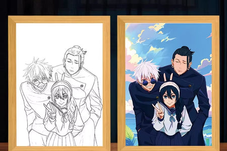 Jujutsu Kaisen Led Photo Frame Light Anime Figure Deco Frame Art Painting Design Night Lamp Cartoon Anime Gojo Satoru Light