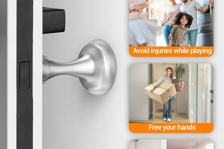 Door Stopper, Magnetic Door Stop, Stainless Steel, Magnetic Door Catch, 3M Double-Sided Adhesive Tape, No Drilling, Screws for Stronger Mount, Hold Your Door Open, for Wide Doors (2)