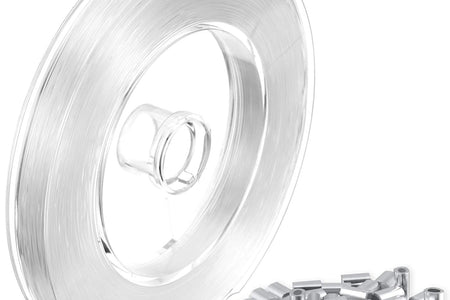 Strong Clear Nylon Fish Wire for Hanging Christmas Decor and 50 Loop Sleeve (109 Yd.)